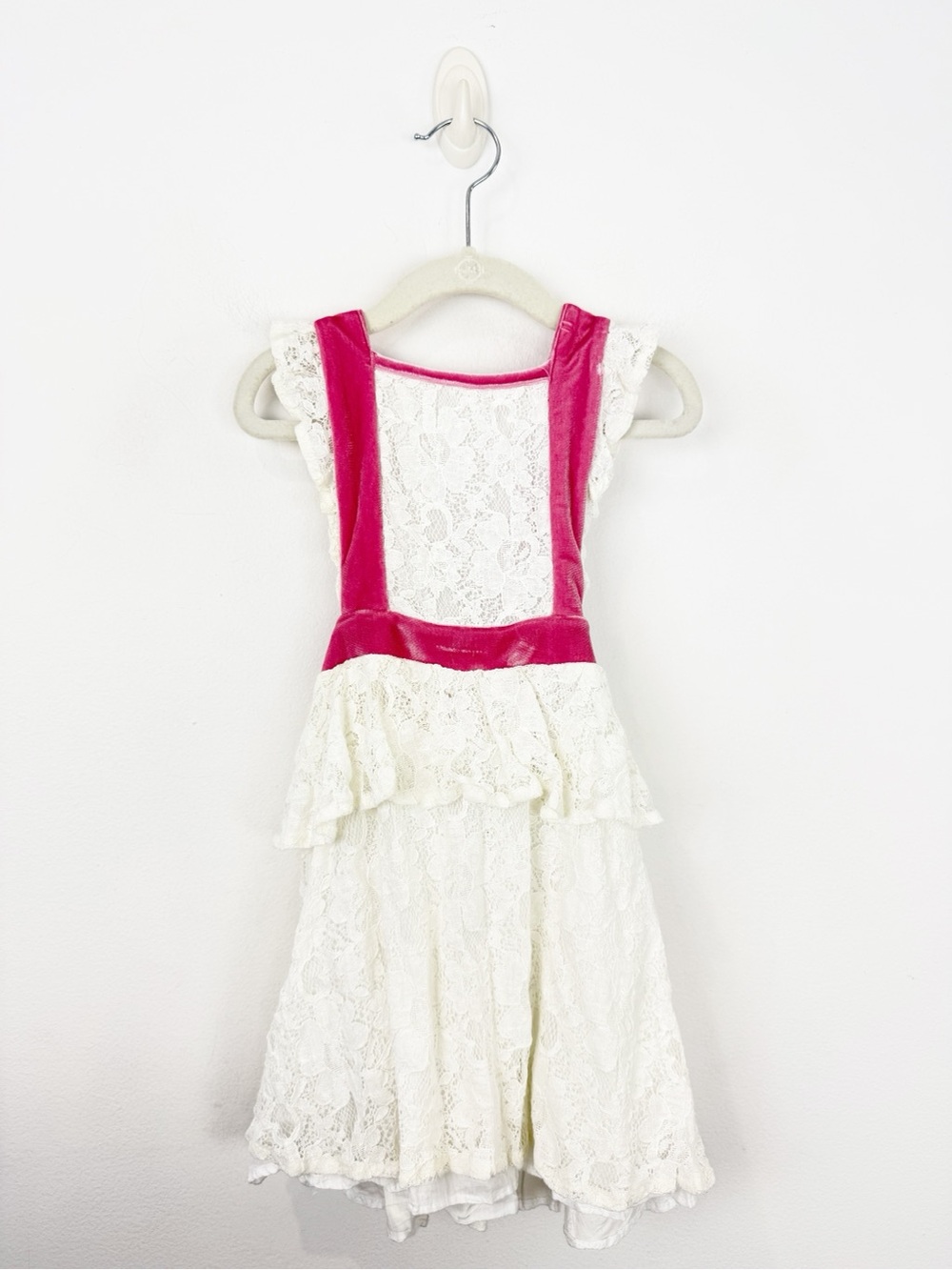 Lil’ Lemons by For Love & Lemons Girls Lace Velvet Trim Dress Size 6